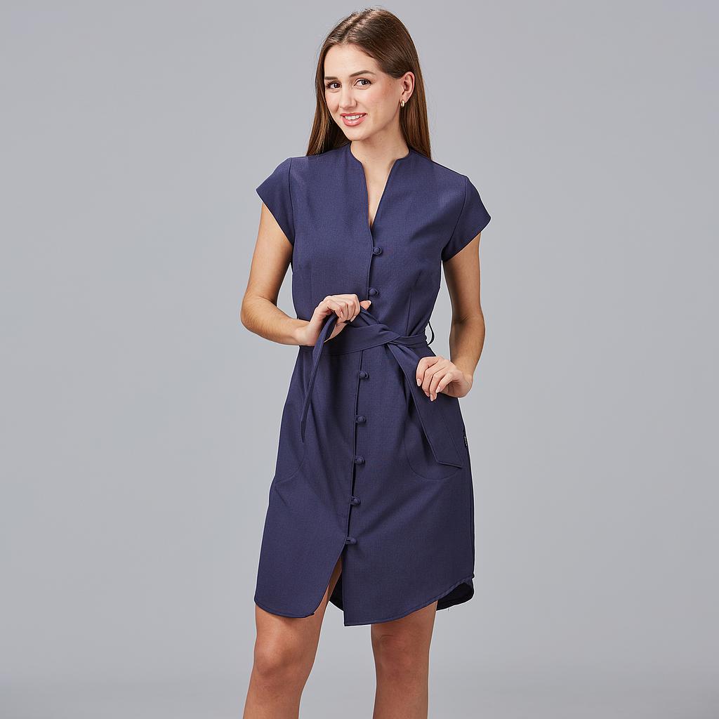 VESTIDO BOTÃO FORRADO VIVAZ X.LINEN 550006