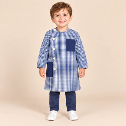 Bata Escolar Menino Pré-escola | Algodão/Poliéster | Várias Cores